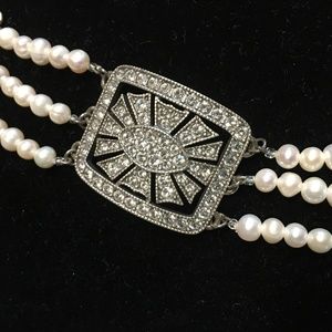 Victorian Wedding Bracelet Pearls Swarovski